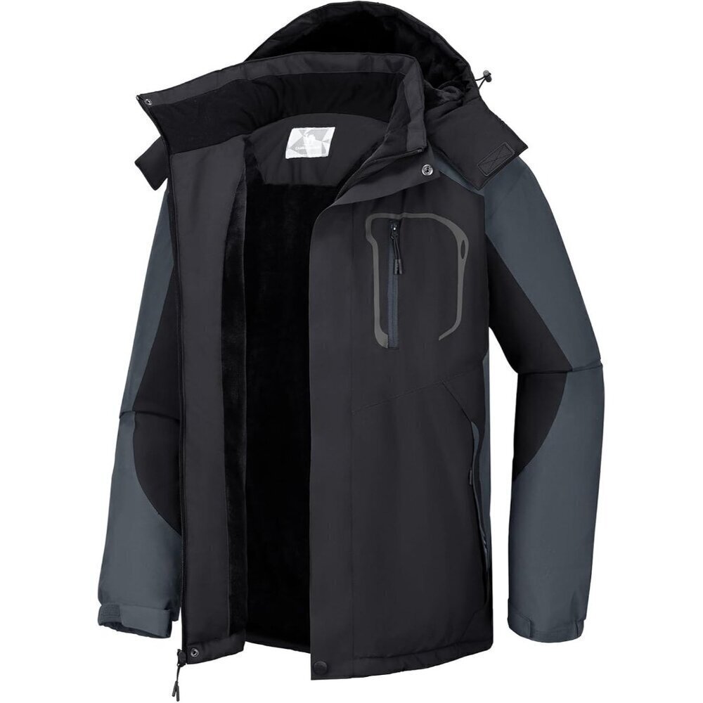 Men's Ski Snow Jacket Waterproof Winter Snow Coat Windproof Warm Fleece Lining H